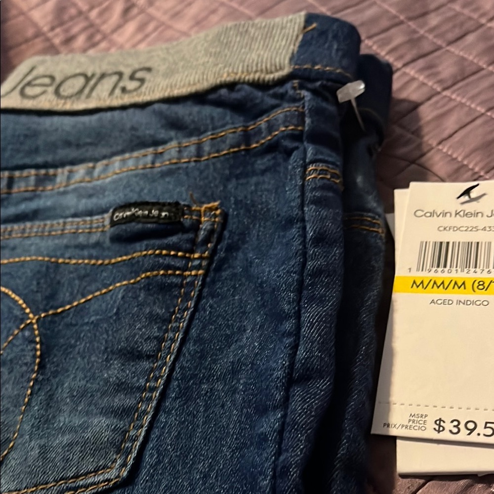 New Dark Blue Calvin Klein Jeans Jeggings Size 8/10 - Picture 3 of 4